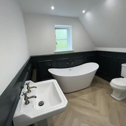Luxury bathroom with freestanding bath